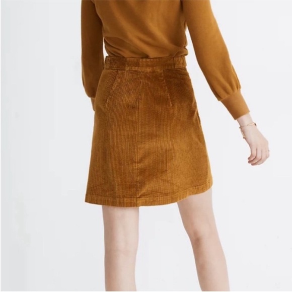 Madewell Corduroy size 14 Skirt Golden Ribbed Knit NWOT Patch Pocket Egyptian - Picture 9 of 9